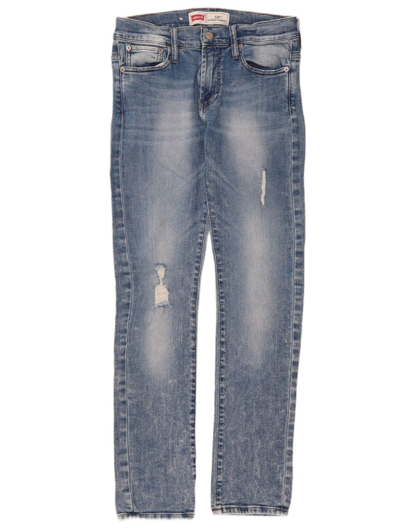 Levi's Girls 520 Distressed Tapered Jeans 13-14 Years W28 L30 Blue Cotton