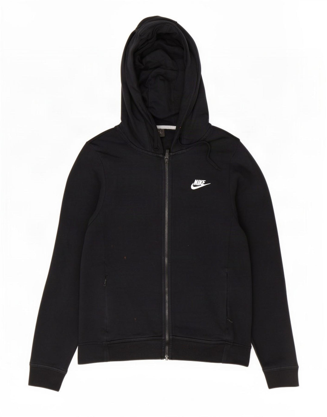 Nike Mens Zip Hoodie Sweater Medium Black Cotton