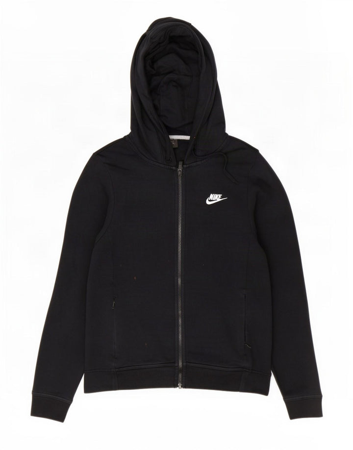 Nike Mens Zip Hoodie Sweater Medium Black Cotton