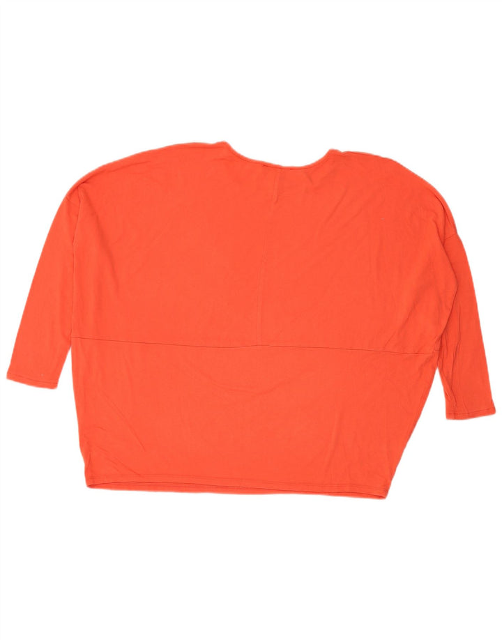 Dack's Womens Oversized Top 3/4 Sleeve UK 10 Small Orange Viscose