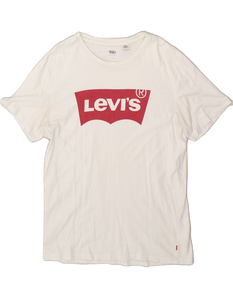 LEVI'S Mens Graphic T-Shirt Top Large White | Vintage Levi's | Thrift | Second-Hand Levi's | Used Clothing | Messina Hembry 