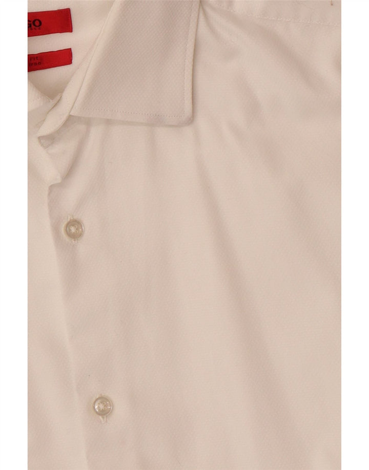 HUGO BOSS Mens Slim Fit Shirt Size 38 15 Medium White