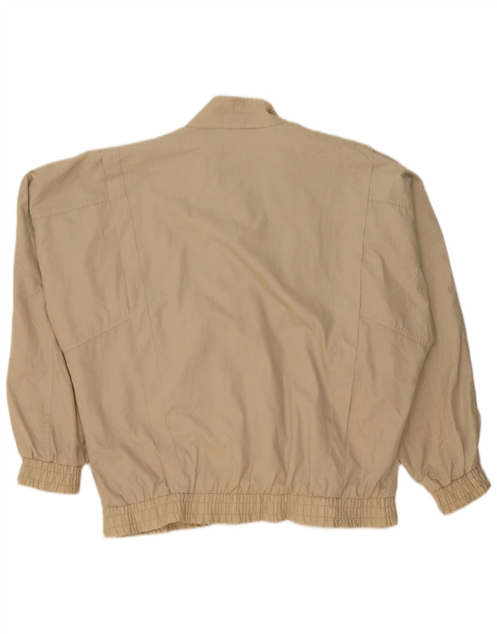 Vintage Mens Bomber Jacket IT 52 XL Beige Polyester