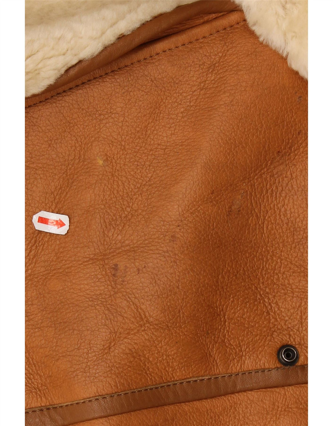 Vintage Mens Shearling Jacket UK 36 Small Brown