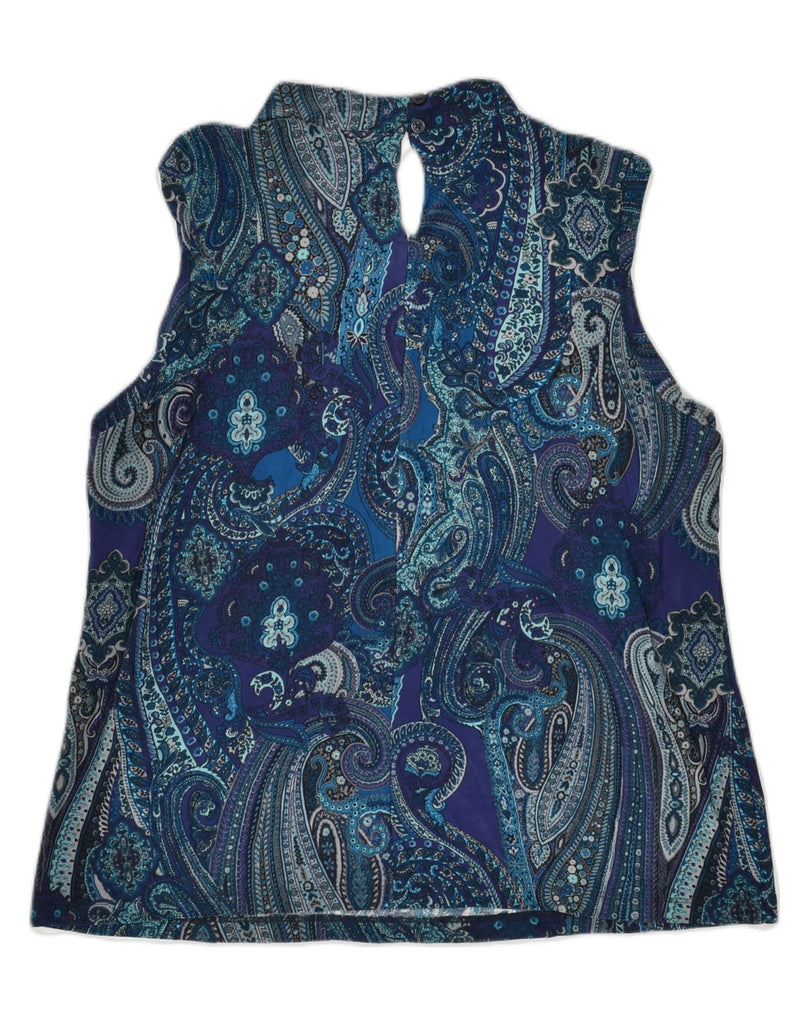 TOMMY HILFIGER Womens Sleeveless Blouse Top UK 18 XL Navy Blue Paisley | Vintage Tommy Hilfiger | Thrift | Second-Hand Tommy Hilfiger | Used Clothing | Messina Hembry 