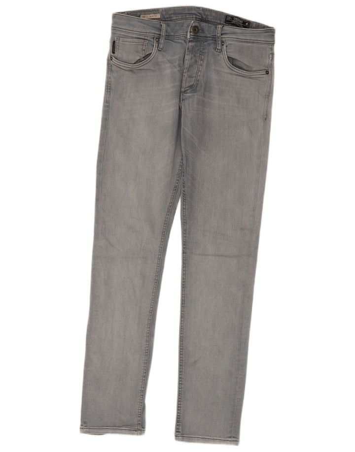 Jack & Jones Mens Tim Slim Jeans W31 L32 Grey Cotton