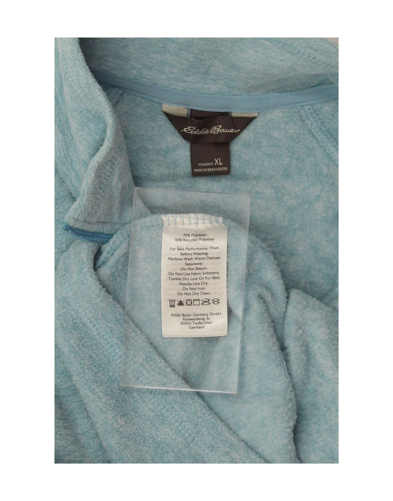EDDIE BAUER Womens Zip Neck Fleece Jumper UK 18 XL Blue Polyester Vintage Eddie Bauer and Second-Hand Eddie Bauer from Messina Hembry 