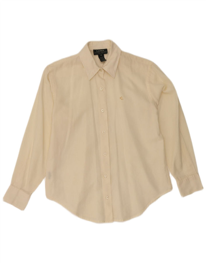 Ralph Lauren Womens Shirt US 6 Medium Off White Cotton