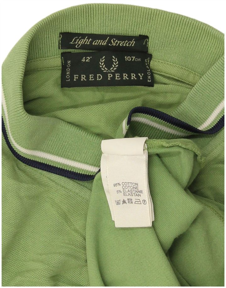 Fred Perry Mens Polo Shirt Medium Green Cotton