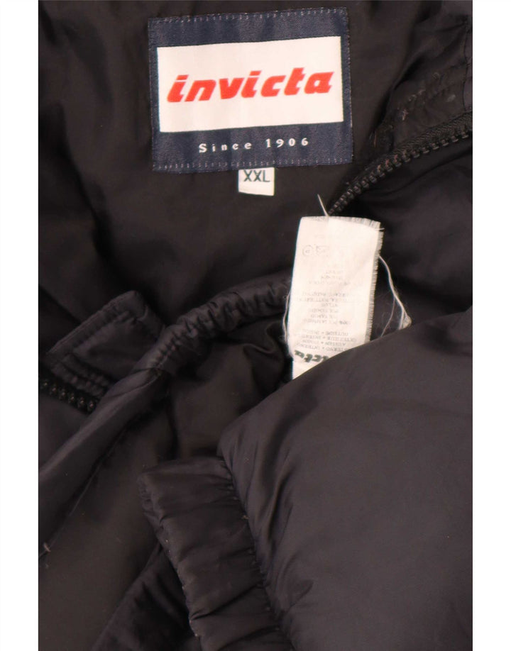 Invicta Mens Hooded Padded Jacket UK 44 2XL Black Polyamide