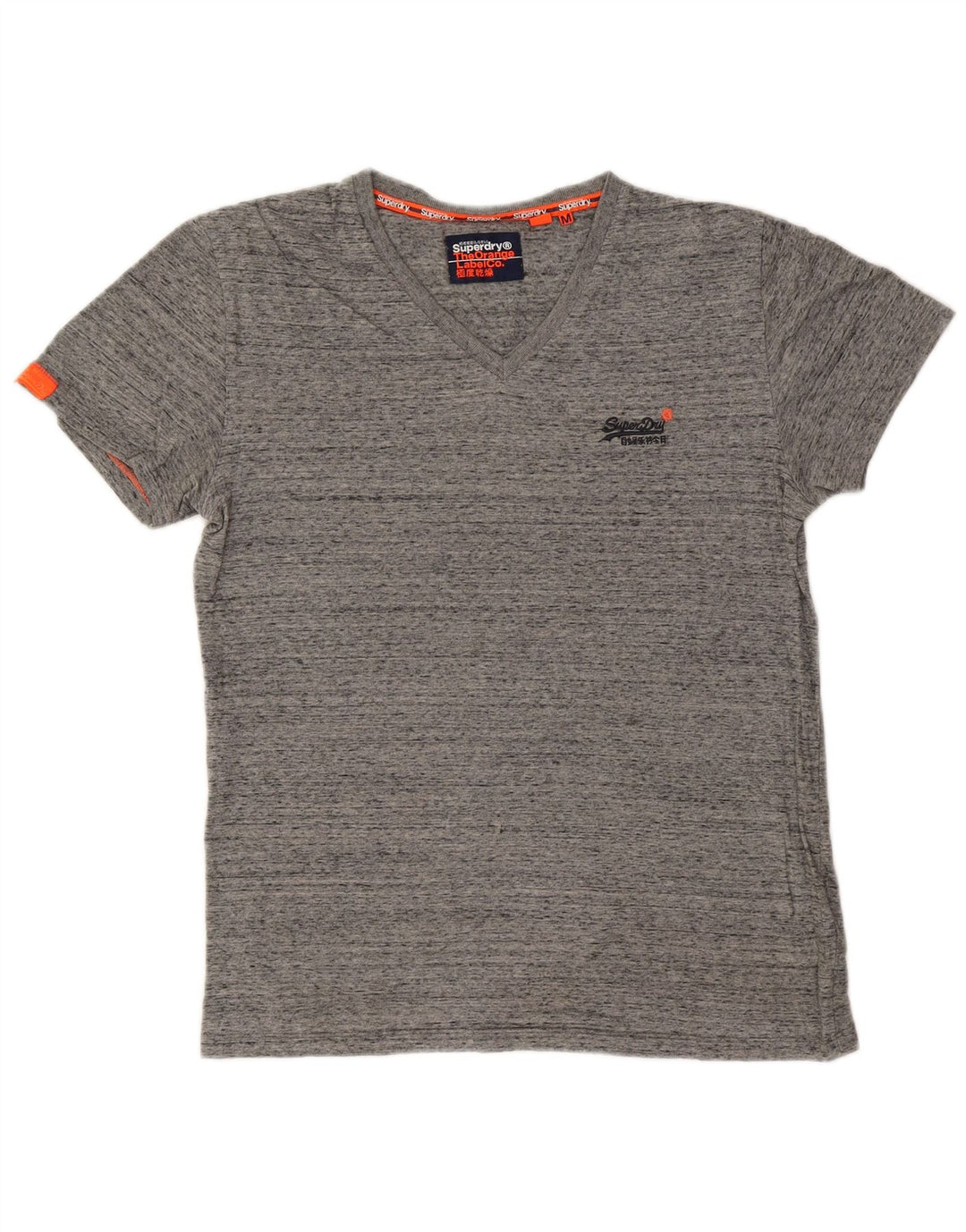 SUPERDRY Mens T-Shirt Top Medium Grey Flecked Cotton Vintage Superdry and Second-Hand Superdry from Messina Hembry 