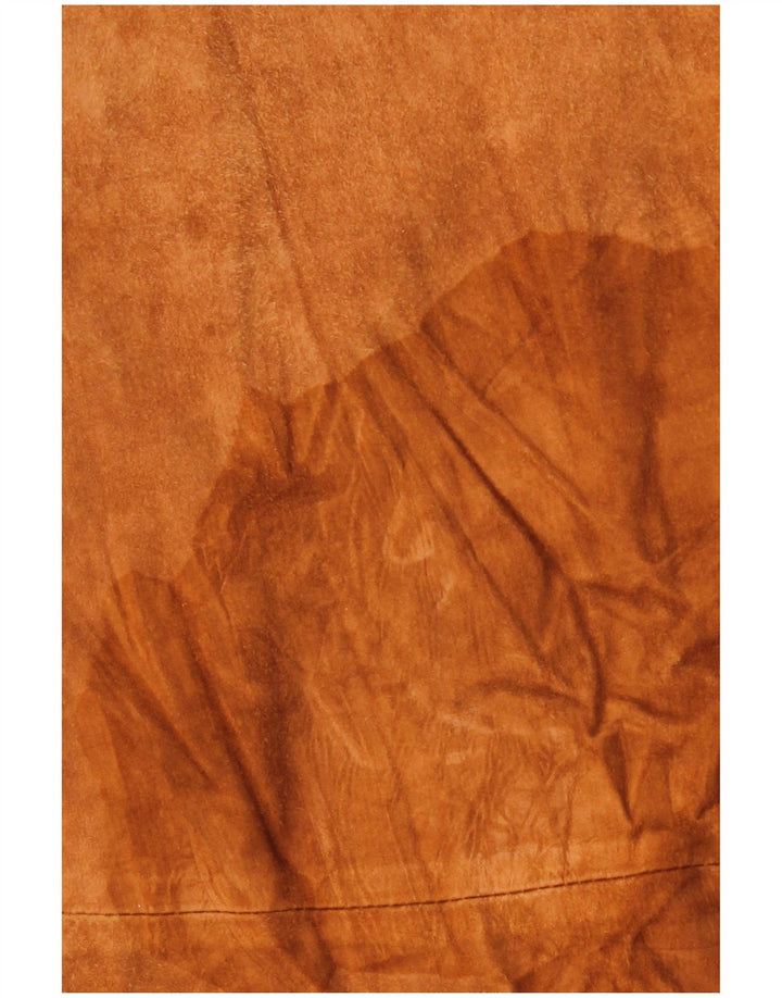 Vintage Womens Suede Jacket IT 46 Large Brown Leather