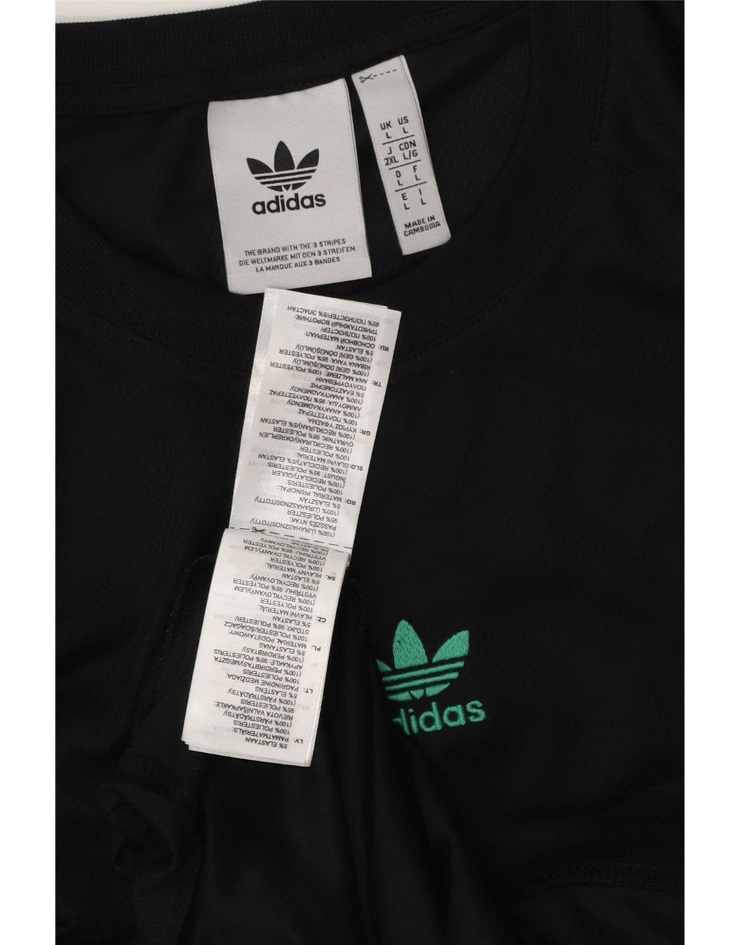 Adidas Mens T-Shirt Top Large Black Argyle/Diamond Polyester