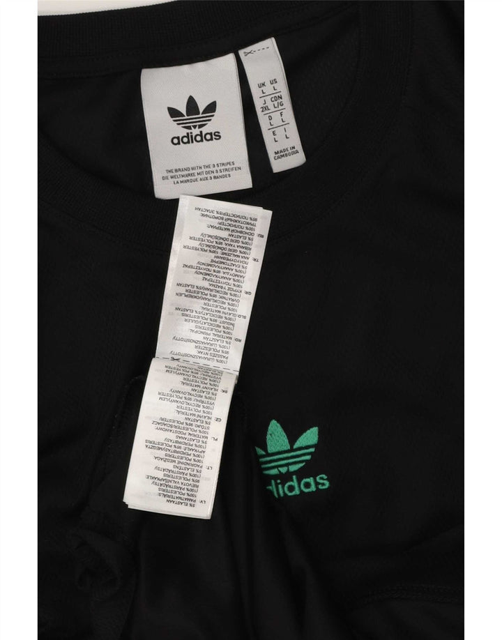 Adidas Mens T-Shirt Top Large Black Argyle/Diamond Polyester