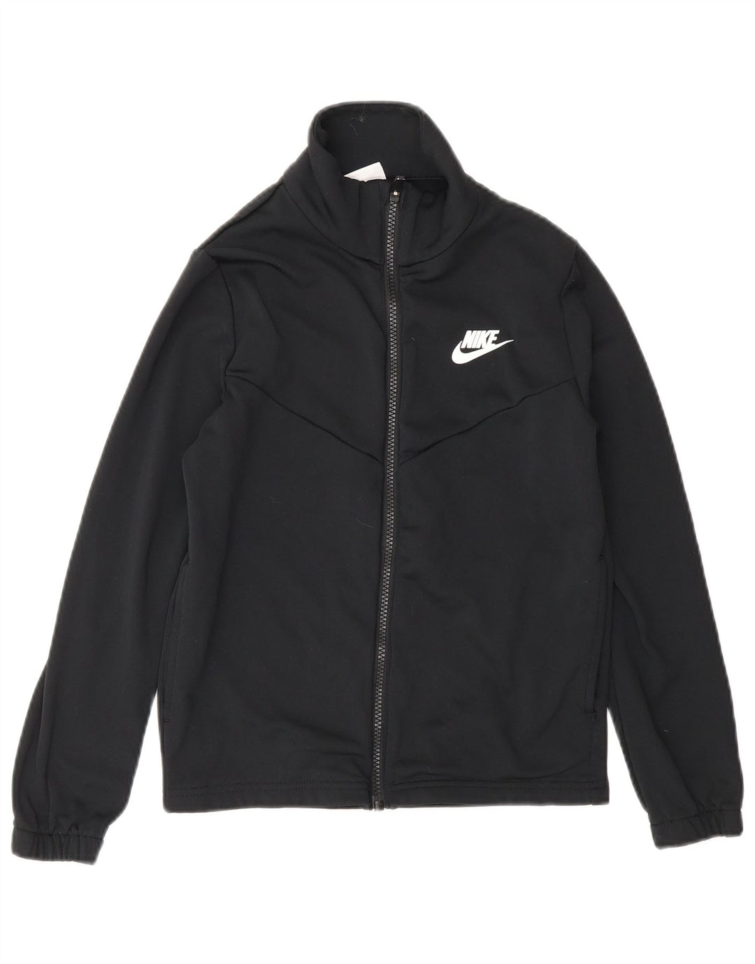 Nike Boys Graphic Tracksuit Top Jacket 10-11 Years Medium Black Polyester