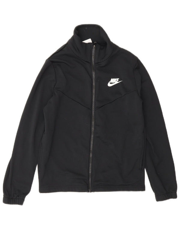 Nike Boys Graphic Tracksuit Top Jacket 10-11 Years Medium Black Polyester