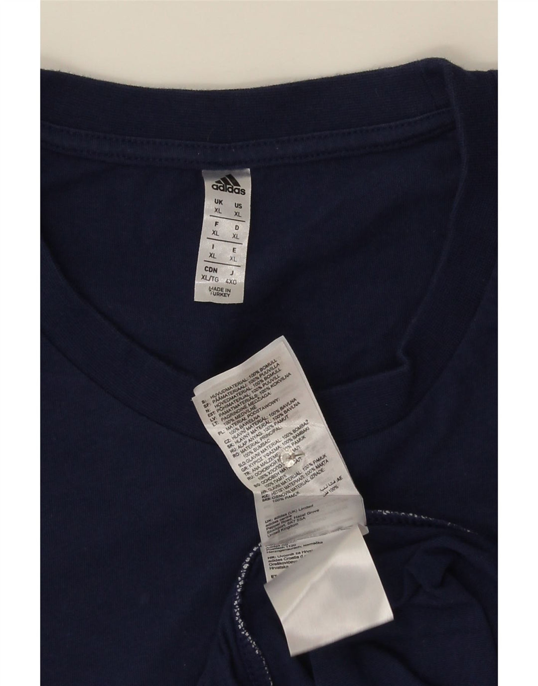 Adidas Mens T-Shirt Top XL Navy Blue Cotton