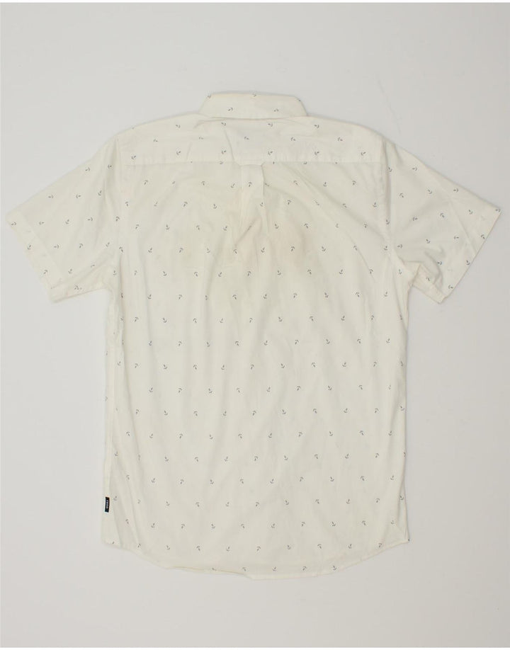 IZOD Mens Stretch Poplin Short Sleeve Shirt Small White Spotted Cotton Vintage Izod and Second-Hand Izod from Messina Hembry 