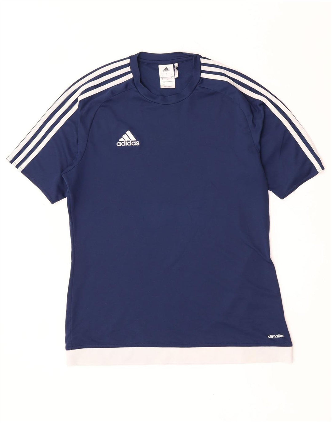 Adidas Mens Climalite T-Shirt Top Medium Navy Blue Colourblock Polyester
