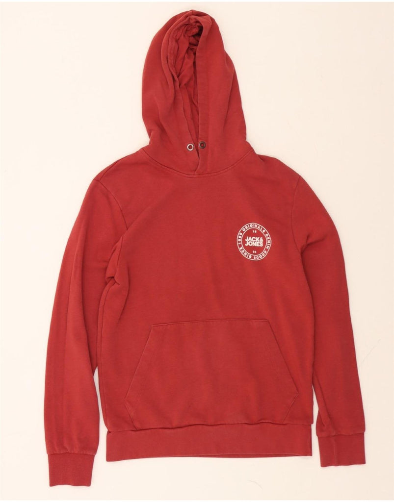 JACK & JONES Mens Hoodie Jumper Medium Red Cotton Vintage Jack & Jones and Second-Hand Jack & Jones from Messina Hembry 
