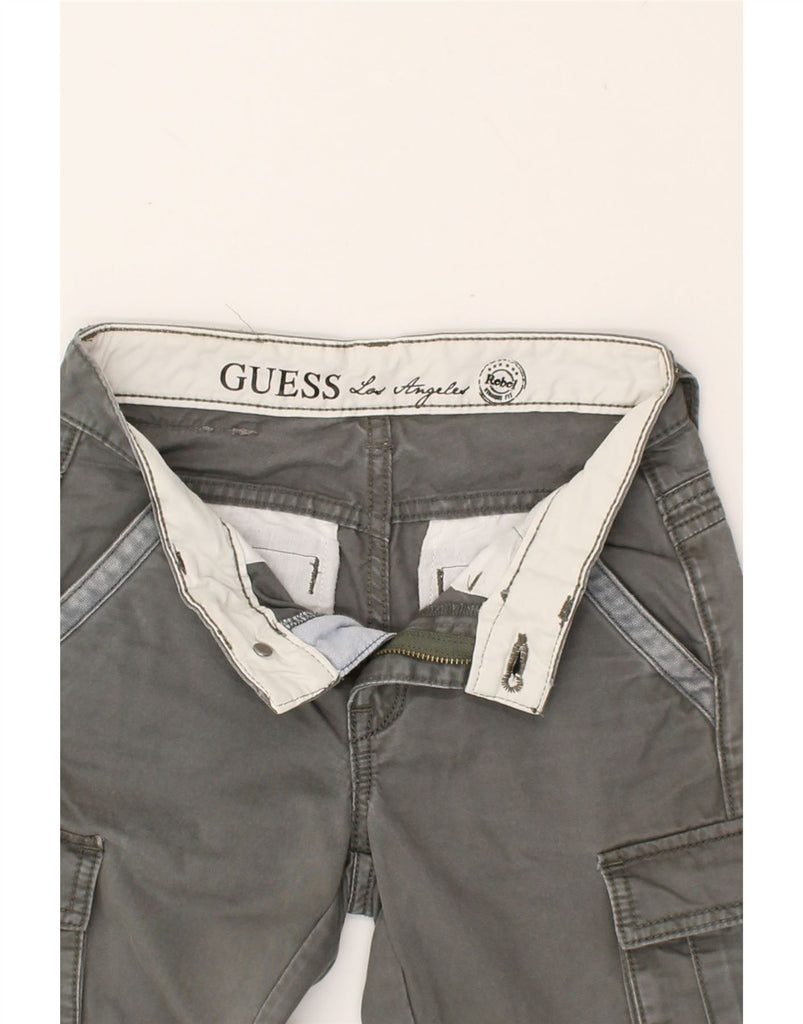 GUESS Boys Los Angeles Straight Cargo Trousers 9-10 Years W24 L26 Grey | Vintage Guess | Thrift | Second-Hand Guess | Used Clothing | Messina Hembry 