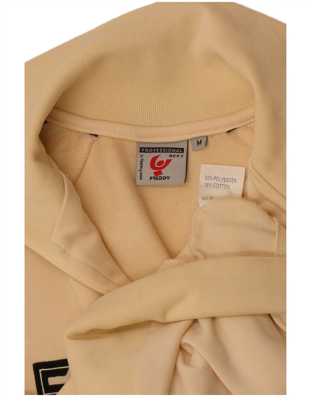 Freddy Womens Crop Graphic Tracksuit Top Jacket UK 14 Medium Beige