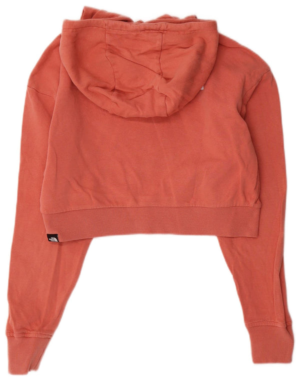 The North Face Womens Crop Oversized Hoodie Jumper UK 10 Small Pink Cotton
