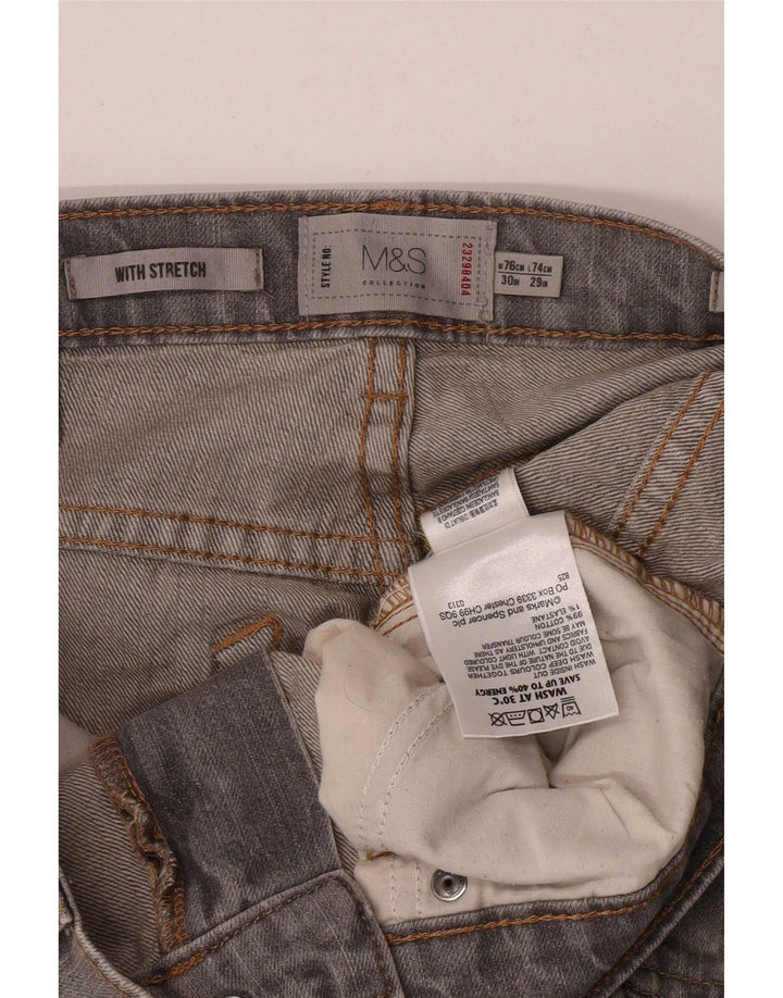 Marks & Spencer Womens Straight Jeans W30 L29 Grey Cotton