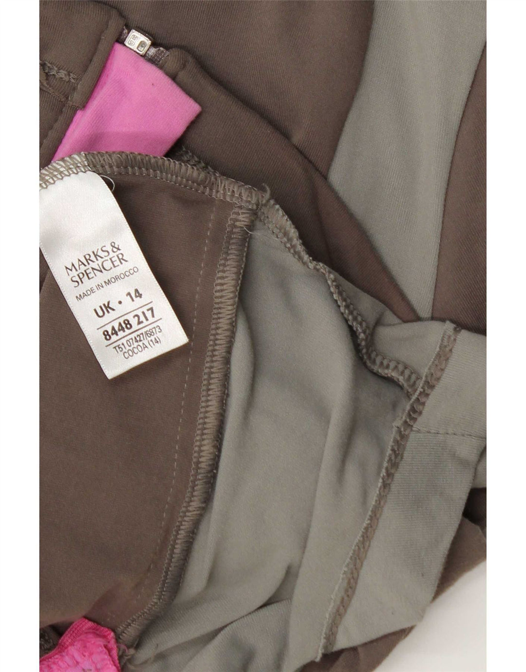 Marks & Spencer Womens Tracksuit Top Jacket UK 14 Large Brown Colourblock