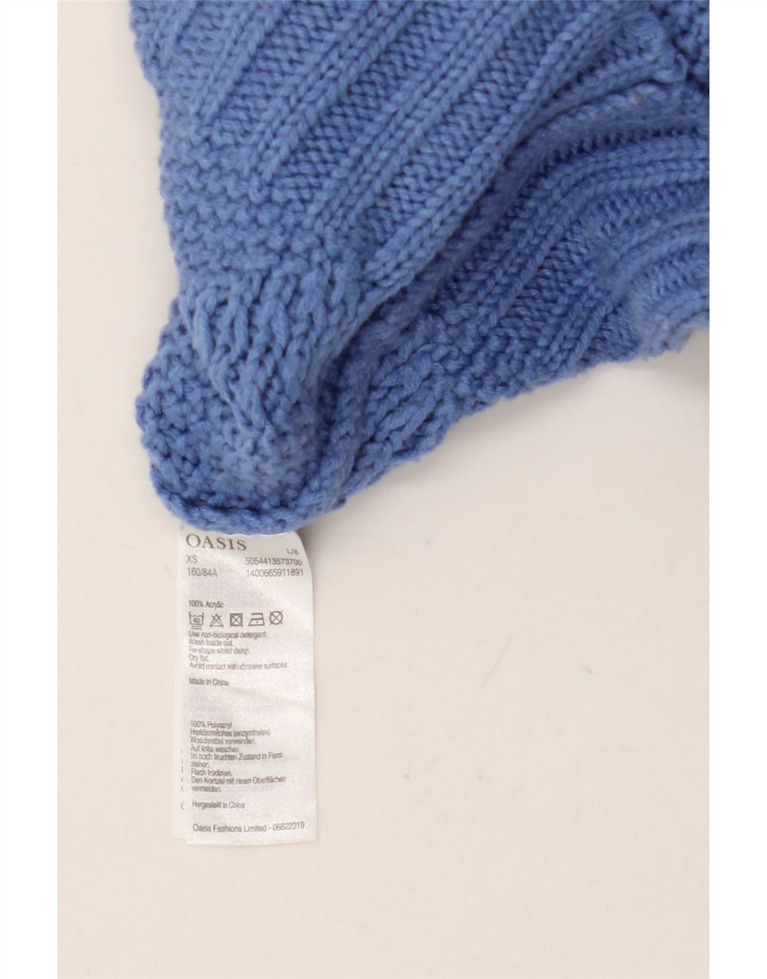 OASIS Womens Oversized Roll Neck Jumper Sweater UK 6 XS Blue Acrylic