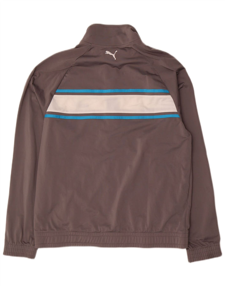 PUMA Mens Tracksuit Top Jacket Medium Grey Colourblock Polyester