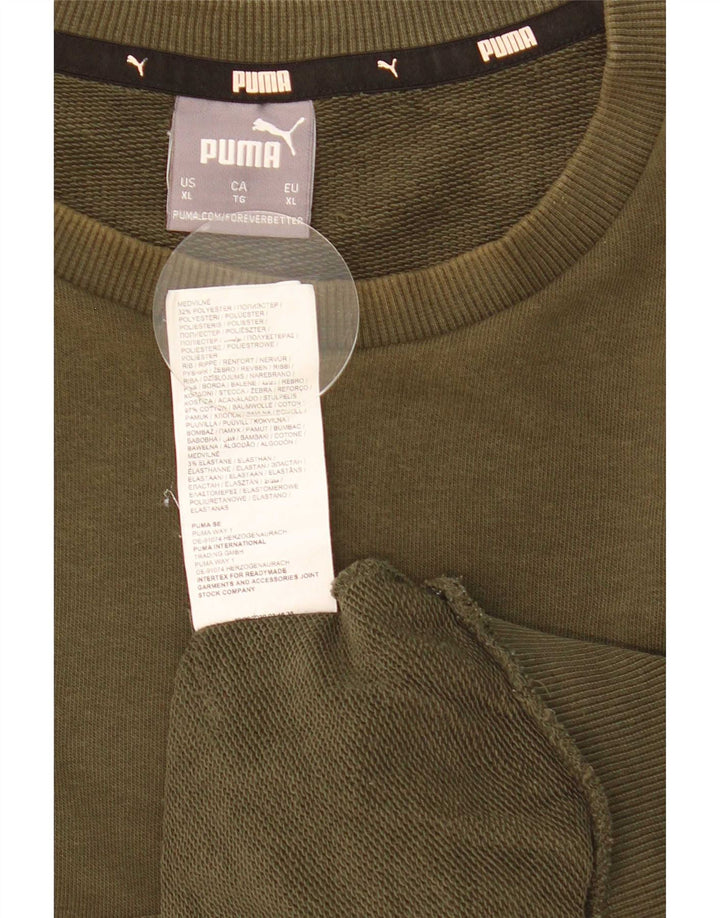 Puma Mens Sweatshirt Jumper XL Khaki Cotton