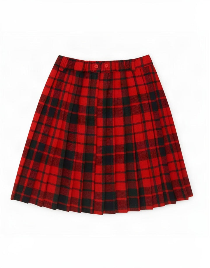 Vintage Womens Pleated Skirt IT 42 Medium W32 Red Plaid