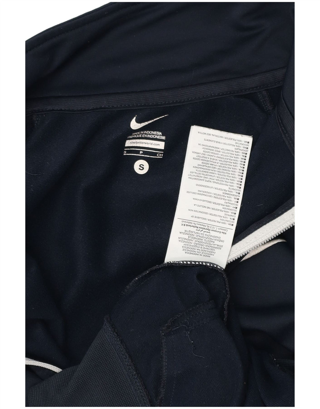 NIKE Mens Tracksuit Top Jacket Small Navy Blue Colourblock Polyester