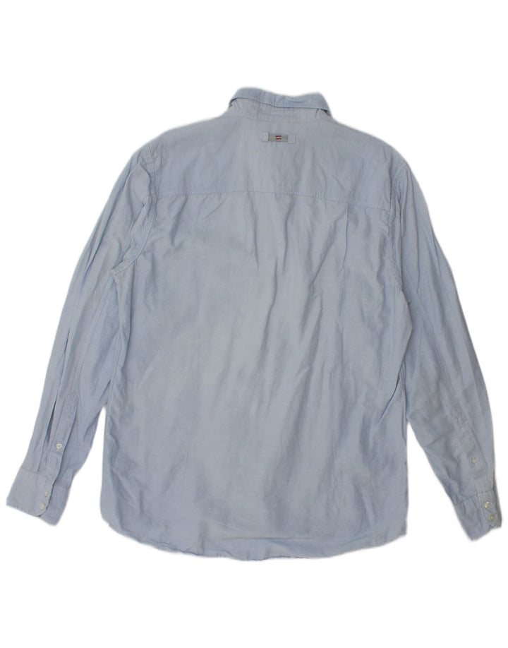 Napapijri Mens Shirt Large Blue Cotton