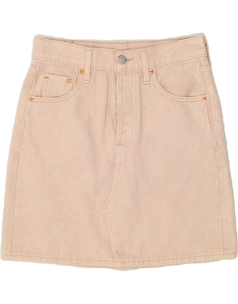 LEVI'S Womens Denim Skirt W26 Small Pink Cotton Vintage Levi's and Second-Hand Levi's from Messina Hembry 