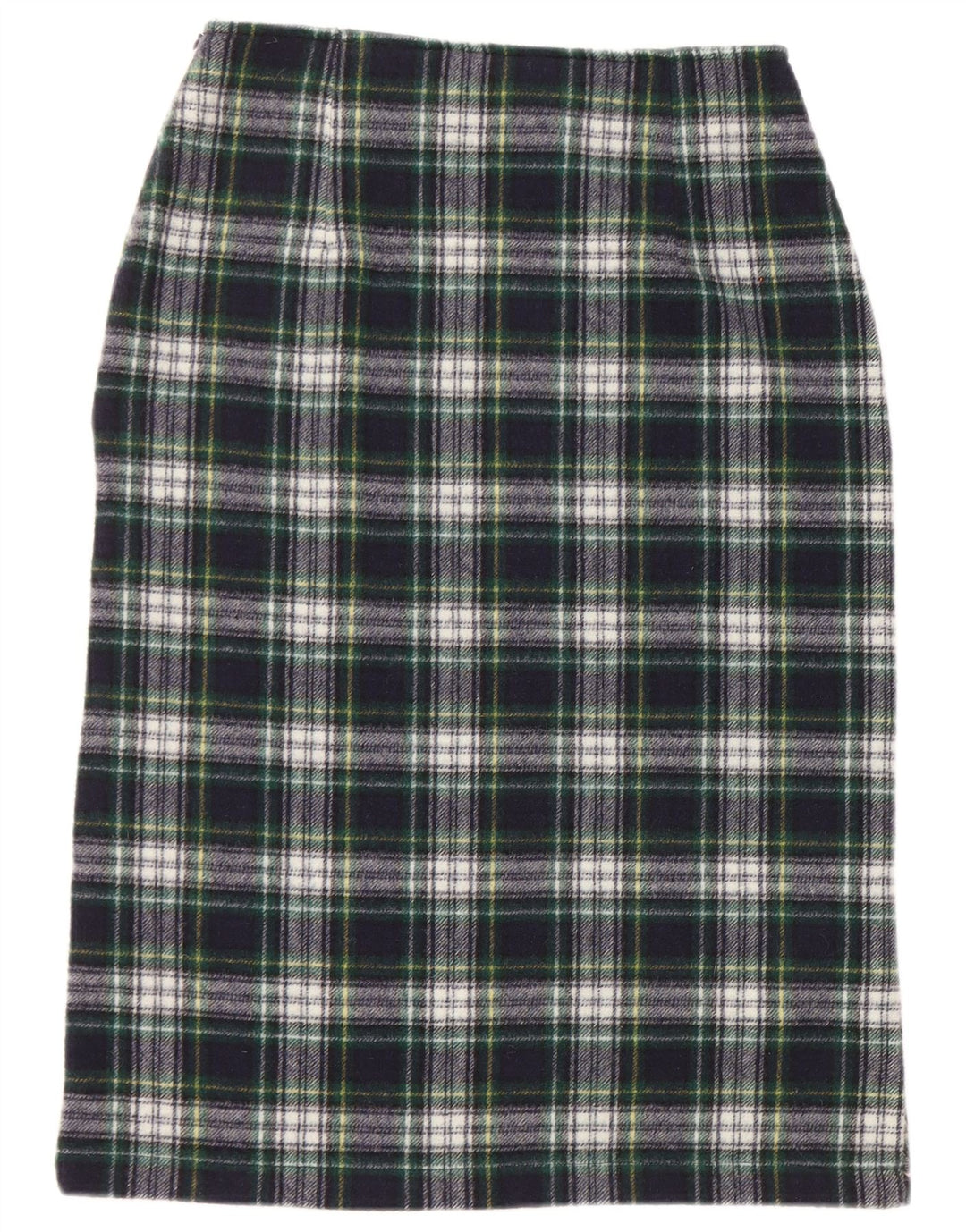 FORT & MADOX Womens Pencil Skirt IT 44 Medium W28 Navy Blue Check Wool