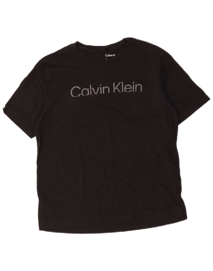 Calvin Klein Mens Graphic T-Shirt Top Large Black Cotton