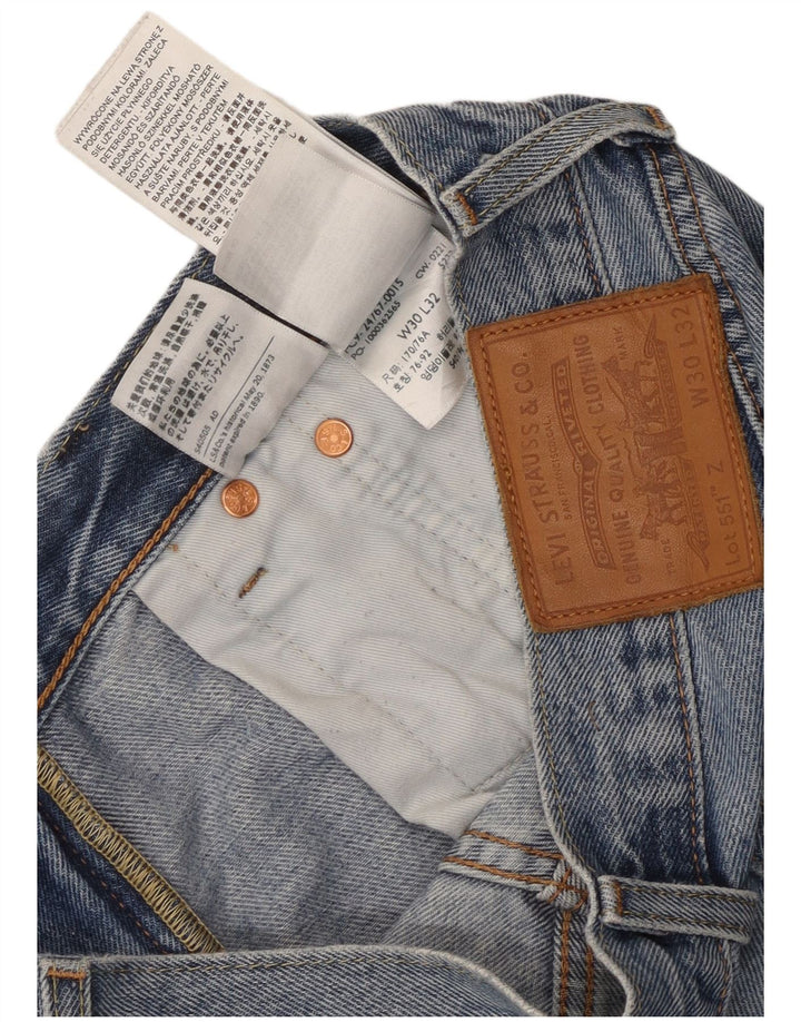 Levi's Mens 551 Straight Jeans W30 L32 Blue Cotton