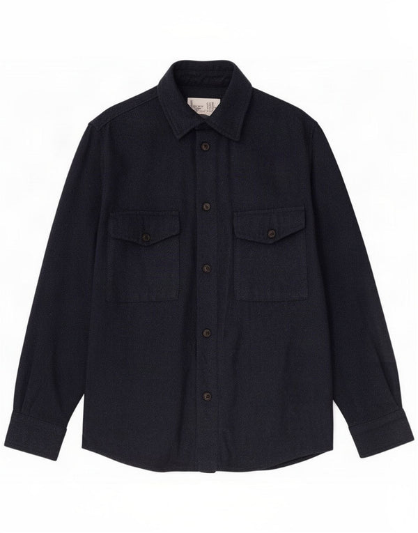 Zara Mens Flannel Shirt Medium Navy Blue