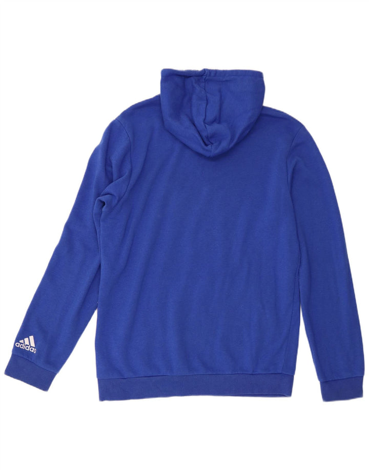 Adidas Mens Graphic Hoodie Jumper Medium Blue Cotton