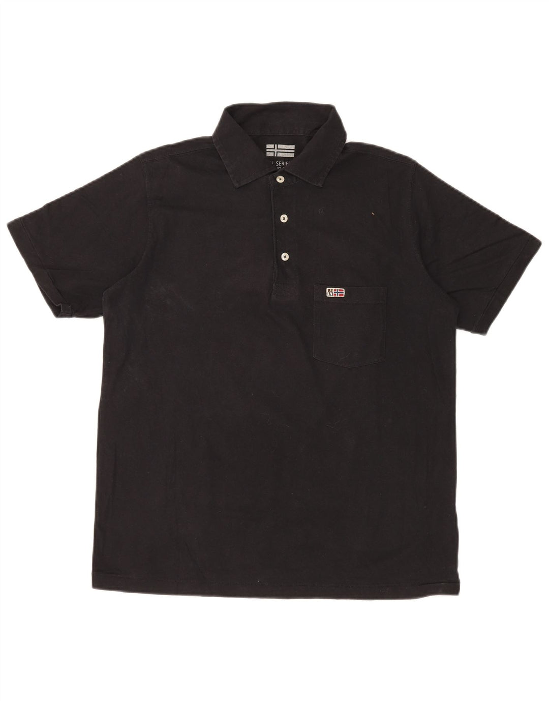 NAPAPIJRI Mens Polo Shirt Small Black Cotton