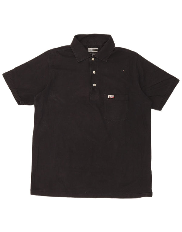NAPAPIJRI Mens Polo Shirt Small Black Cotton