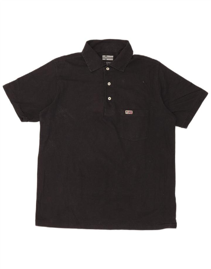 NAPAPIJRI Mens Polo Shirt Small Black Cotton