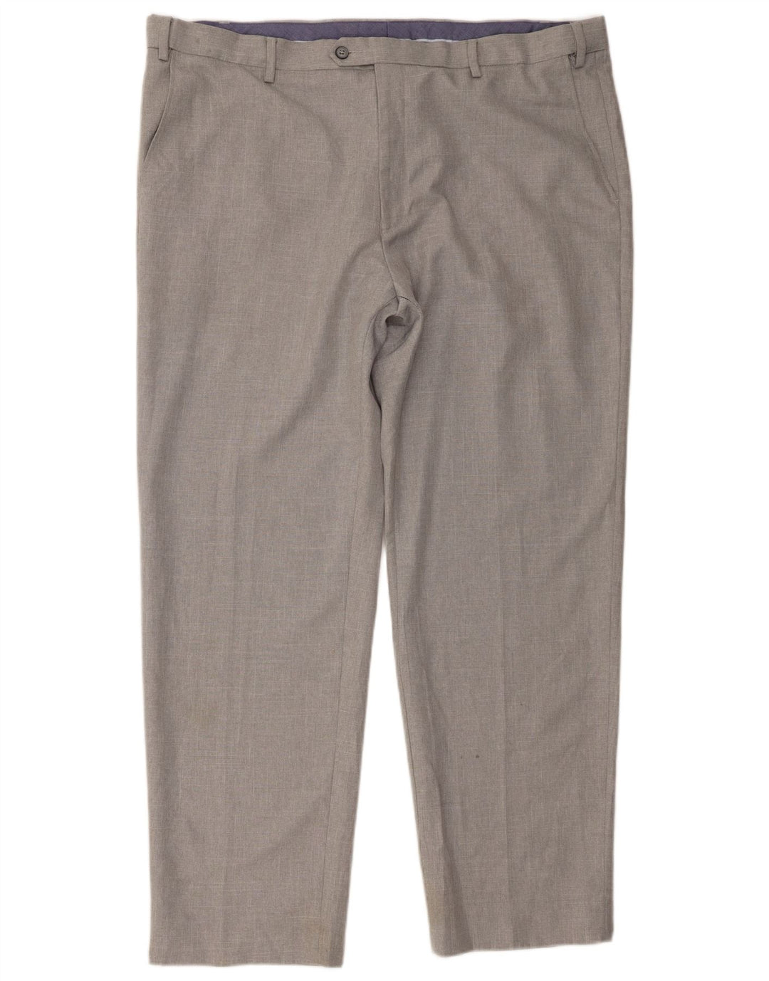Marks & Spencer Mens Regular Suit Trousers W42 L31 Grey Polyester