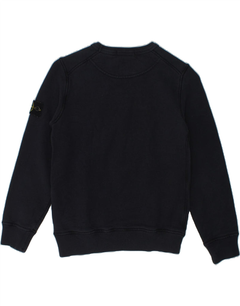 STONE ISLAND Boys Sweatshirt Jumper 7-8 Years Navy Blue Cotton | Vintage Stone Island | Thrift | Second-Hand Stone Island | Used Clothing | Messina Hembry 