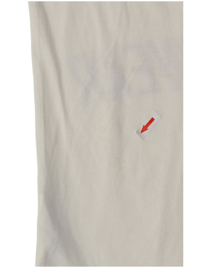 Nike Womens Graphic T-Shirt Top UK 16 Large Off White Cotton