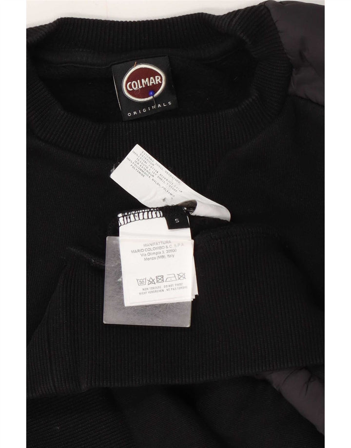 Colmar Mens Sweatshirt Jumper Small Black Colourblock Cotton