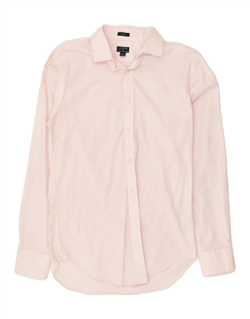 J. CREW Mens Flex Slim Shirt Small Pink Gingham Cotton | Vintage J. Crew | Thrift | Second-Hand J. Crew | Used Clothing | Messina Hembry 