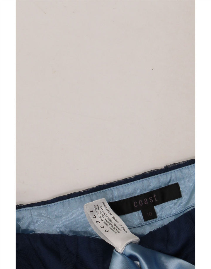 COAST Womens Strapless Dress UK 10 Small Blue Floral Polyester